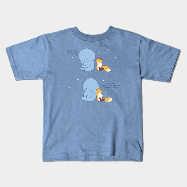 Lean On Each Other Kids T-Shirt by Jang_and_Fox